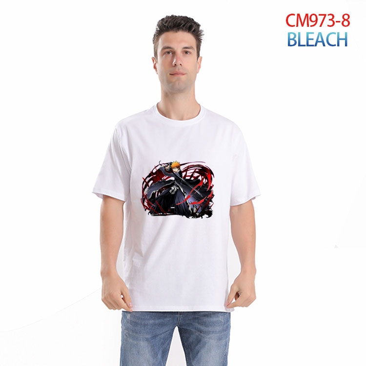 Bleach Printed short-sleeved cotton T-shirt from S to 4XL  CM-973-8