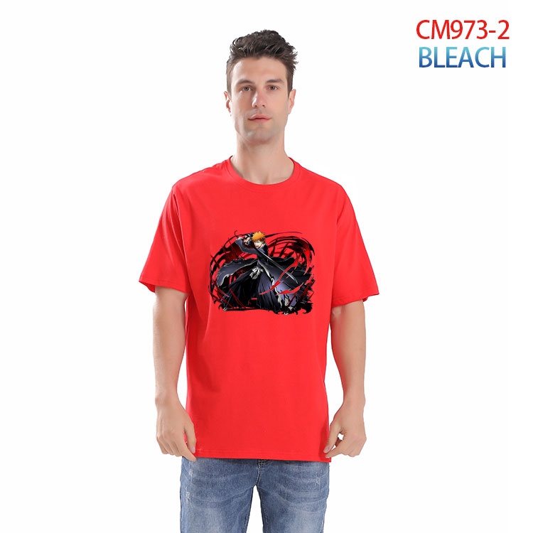 Bleach Printed short-sleeved cotton T-shirt from S to 4XL CM-973-2