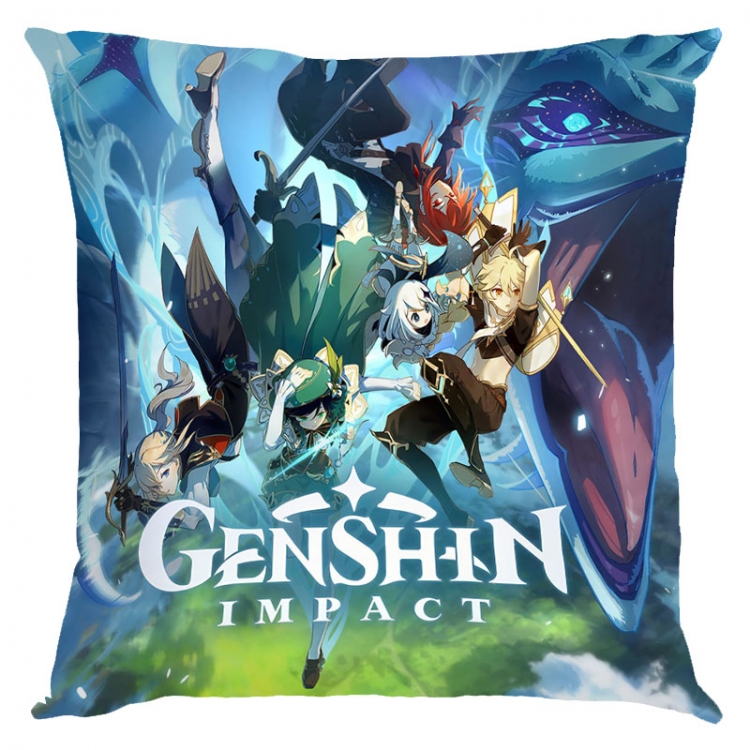 Genshin Impact Anime square full-color pillow cushion 45X45CM NO FILLING  Y1-46