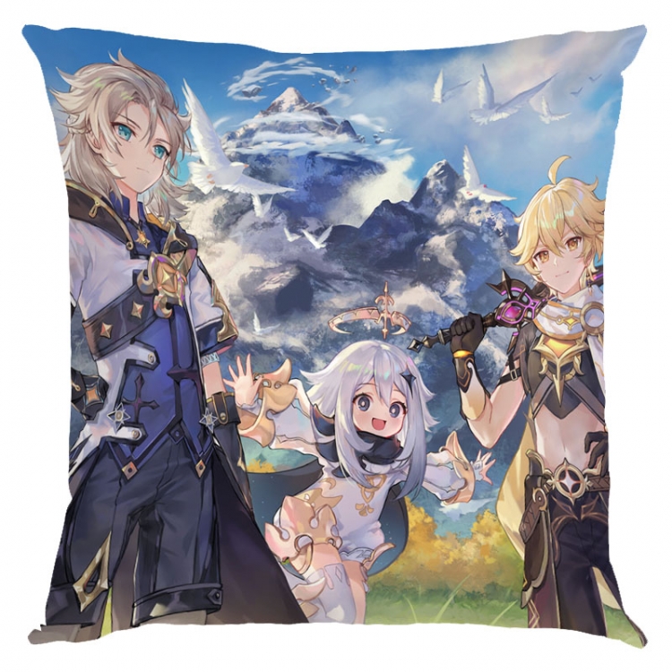 Genshin Impact Anime square full-color pillow cushion 45X45CM NO FILLING  Y1-44