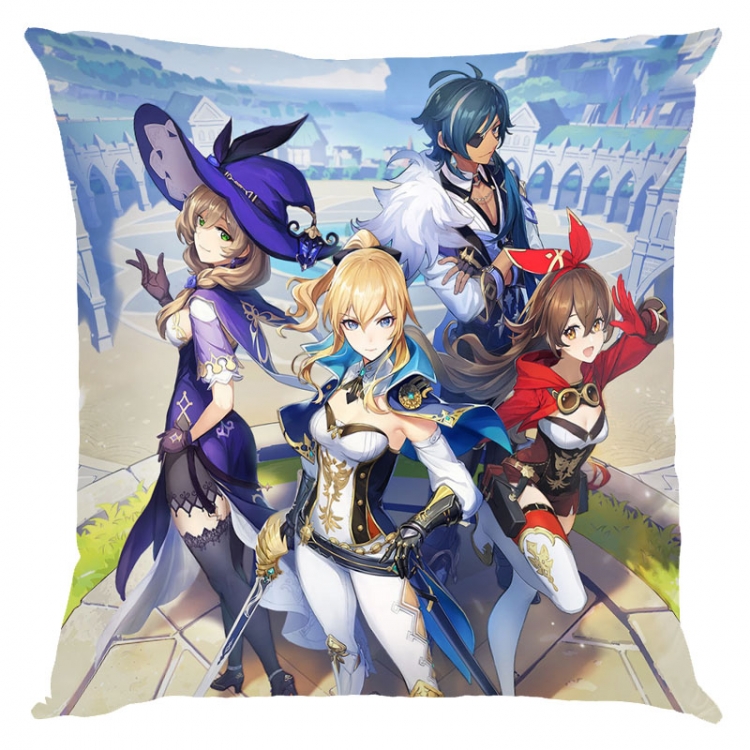 Genshin Impact Anime square full-color pillow cushion 45X45CM NO FILLING Y1-45