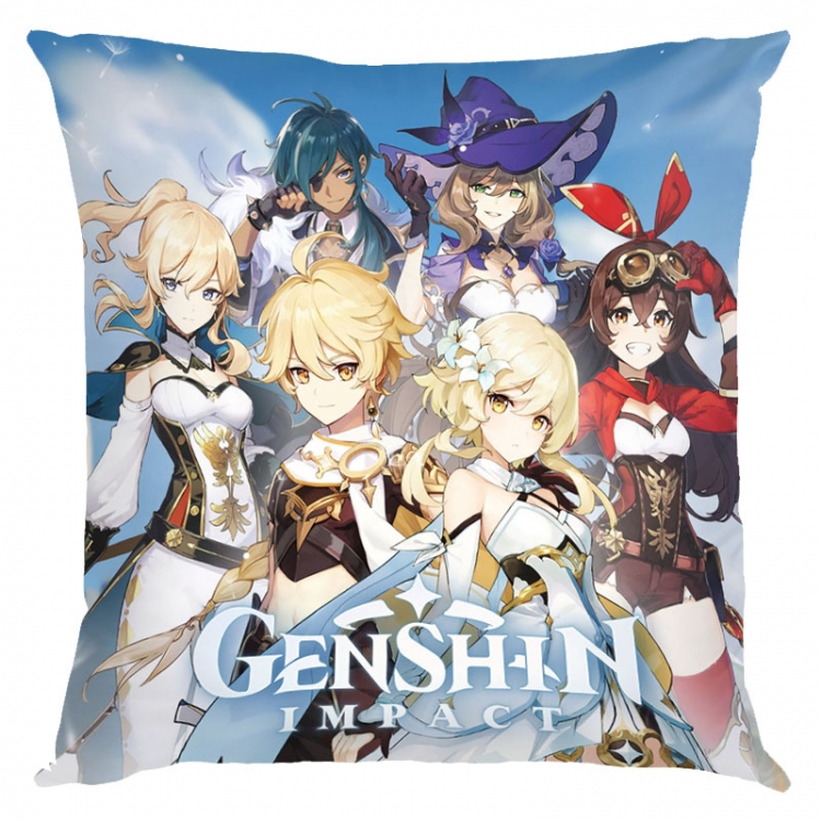 Genshin Impact Anime square full-color pillow cushion 45X45CM NO FILLING Y1-47