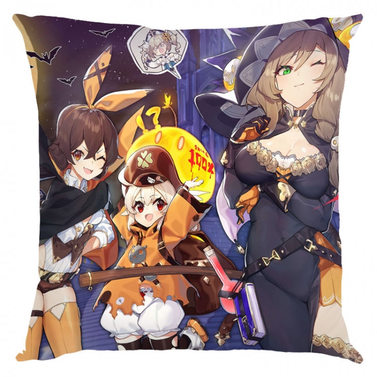 Genshin Impact Anime square full-color pillow cushion 45X45CM NO FILLING  Y1-43