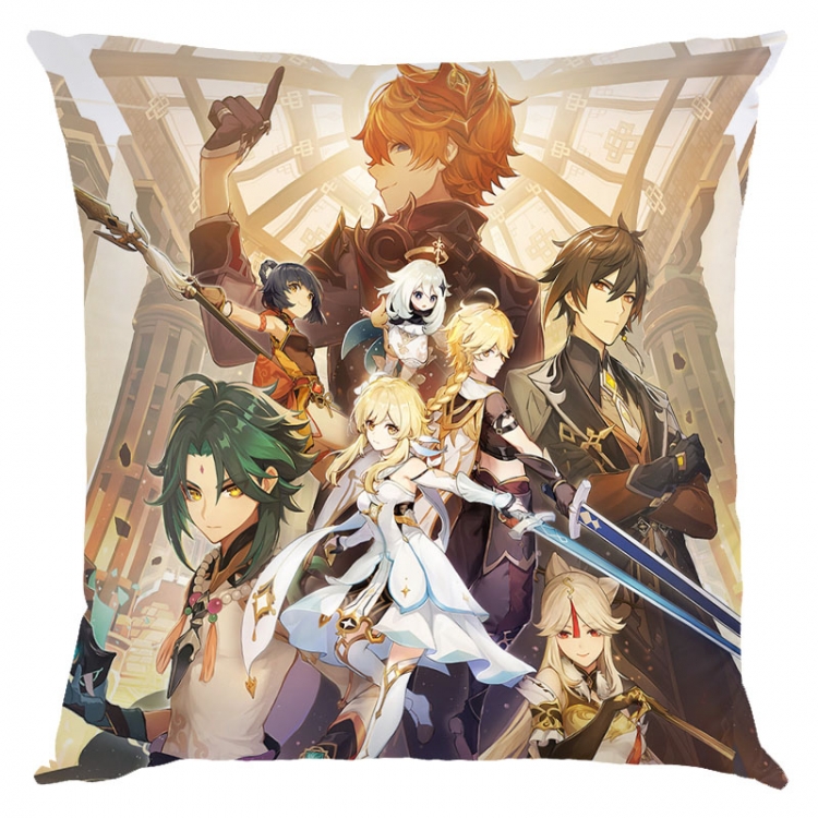 Genshin Impact Anime square full-color pillow cushion 45X45CM NO FILLING Y1-53