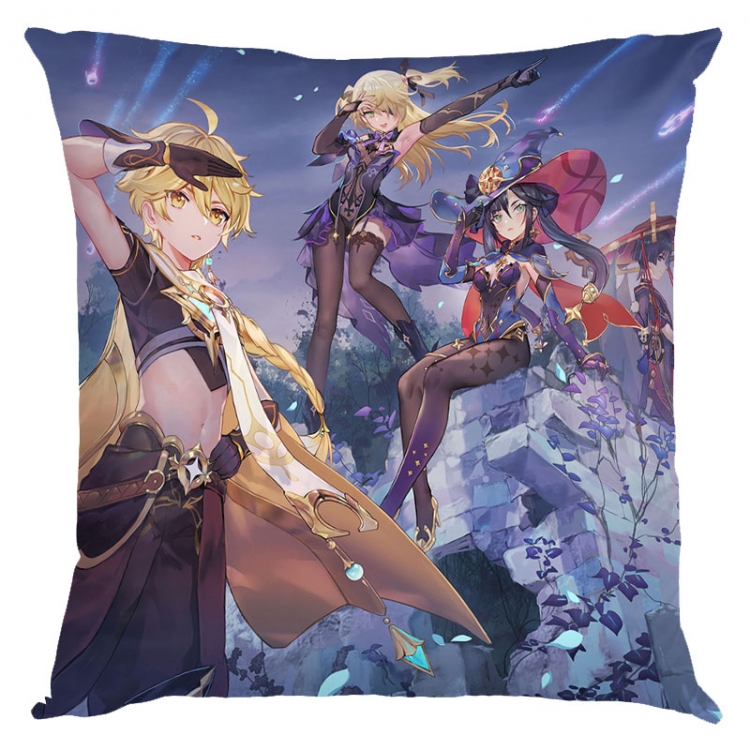 Genshin Impact Anime square full-color pillow cushion 45X45CM NO FILLING Y1-59