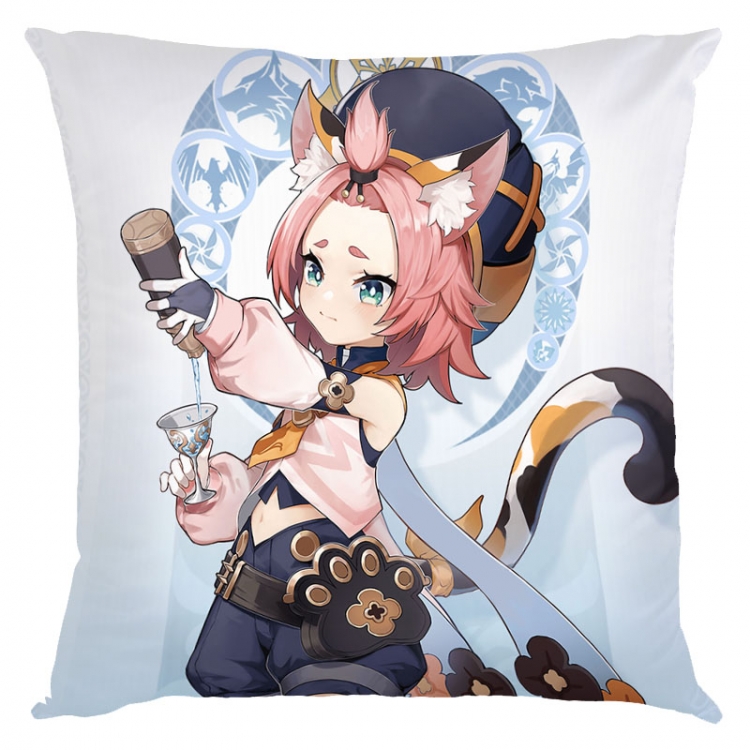 Genshin Impact Anime square full-color pillow cushion 45X45CM NO FILLING Y1-62