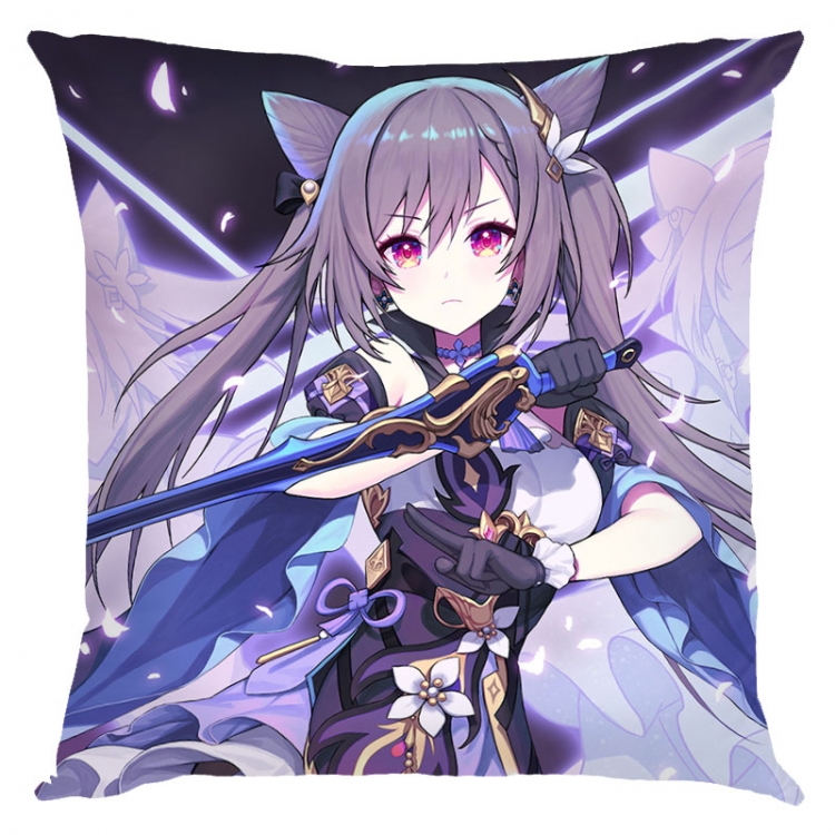 Genshin Impact Anime square full-color pillow cushion 45X45CM NO FILLING Y1-77