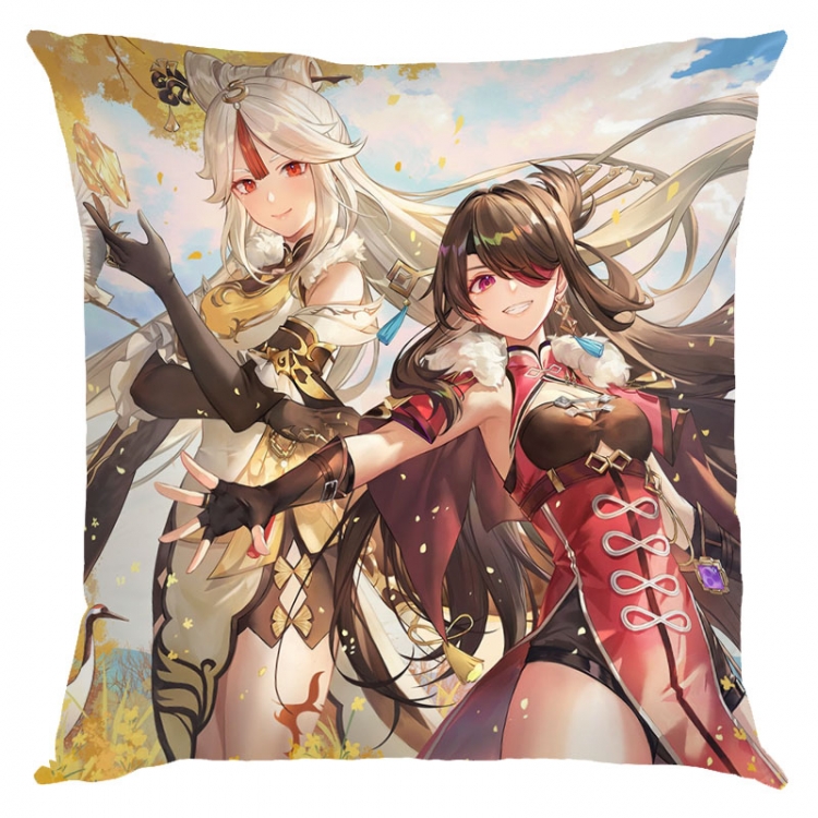 Genshin Impact Anime square full-color pillow cushion 45X45CM NO FILLING  Y1-52