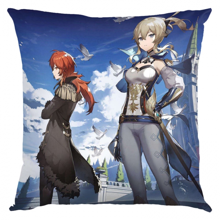 Genshin Impact Anime square full-color pillow cushion 45X45CM NO FILLING Y1-51