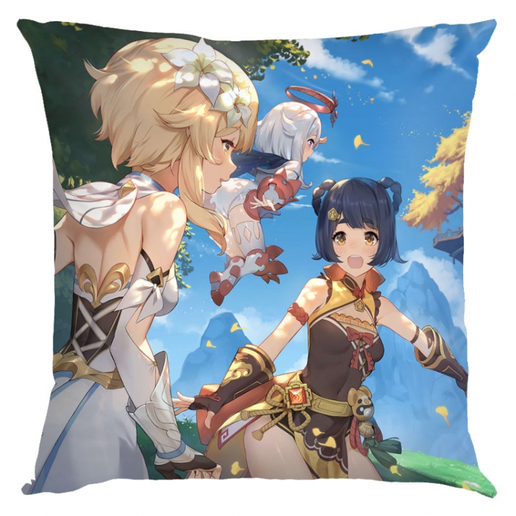 Genshin Impact Anime square full-color pillow cushion 45X45CM NO FILLING Y1-55