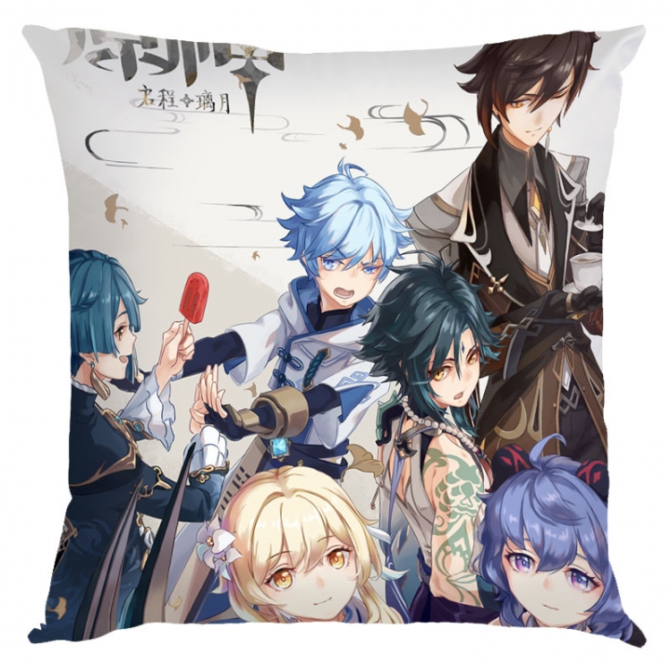 Genshin Impact Anime square full-color pillow cushion 45X45CM NO FILLING Y1-57