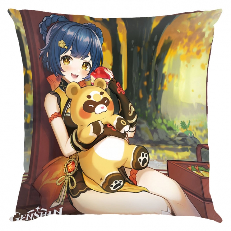 Genshin Impact Anime square full-color pillow cushion 45X45CM NO FILLING Y1-99