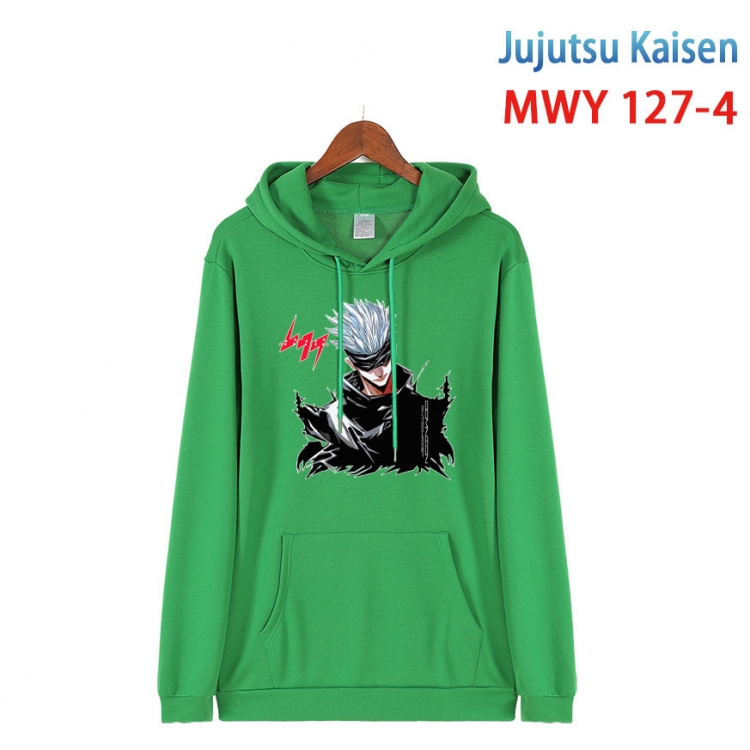 Jujutsu Kaisen  Cartoon hooded patch pocket cotton sweatshirt from S to 4XL MWY-127-4