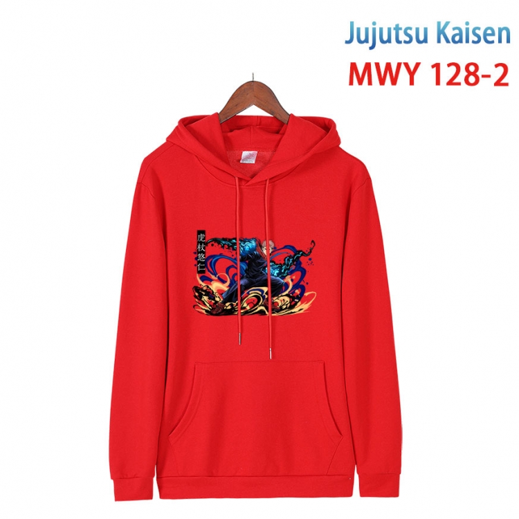 Jujutsu Kaisen  Cartoon hooded patch pocket cotton sweatshirt from S to 4XL MWY-128-2