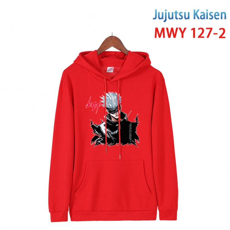 Jujutsu Kaisen  Cartoon hooded patch pocket cotton sweatshirt from S to 4XL MWY-127-2