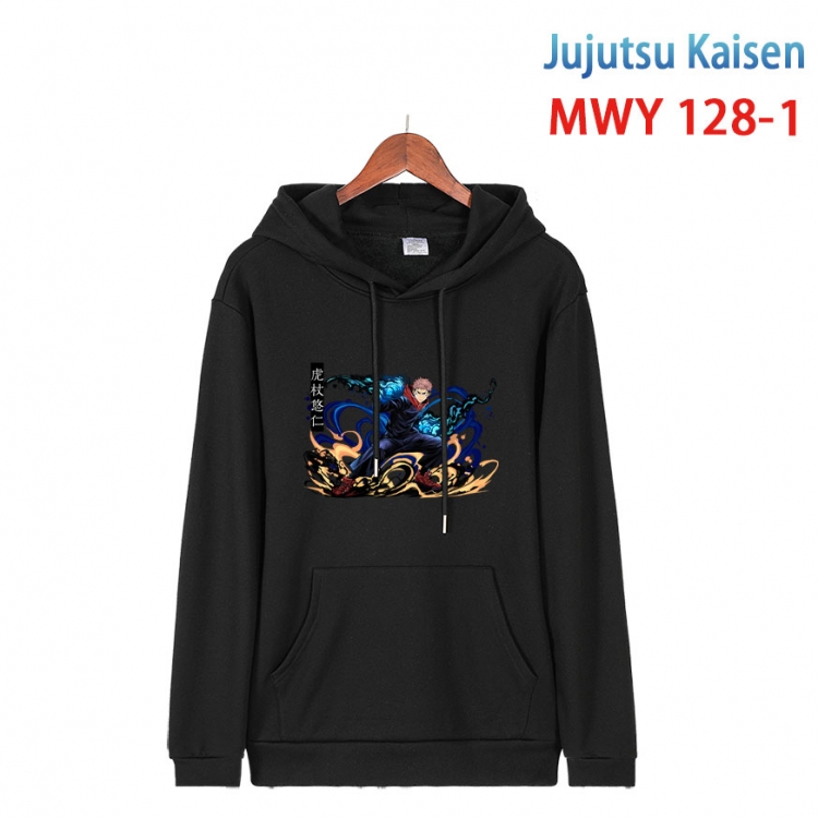 Jujutsu Kaisen  Cartoon hooded patch pocket cotton sweatshirt from S to 4XL MWY-128-1