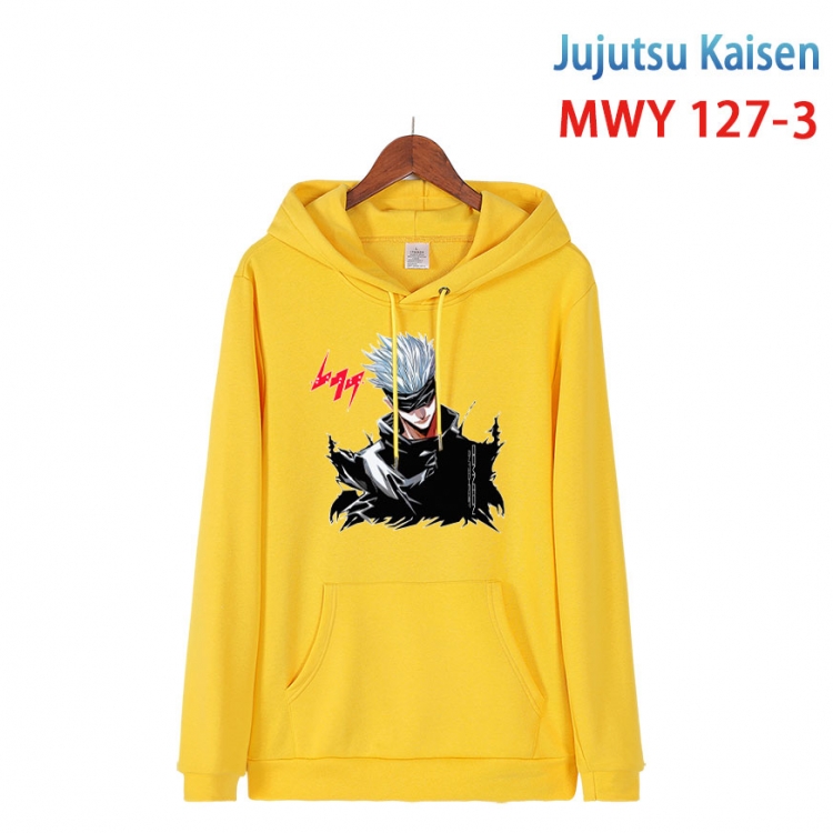 Jujutsu Kaisen  Cartoon hooded patch pocket cotton sweatshirt from S to 4XL  MWY-127-3