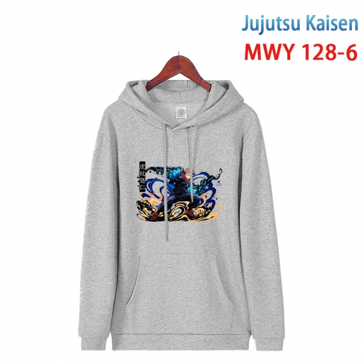 Jujutsu Kaisen  Cartoon hooded patch pocket cotton sweatshirt from S to 4XL MWY-128-6