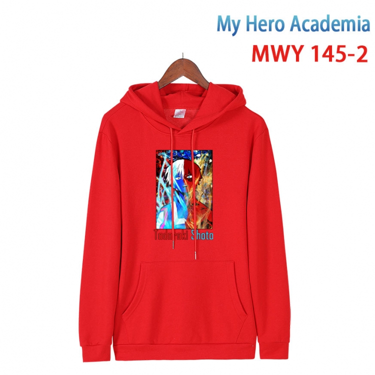 My Hero Academia Cartoon hooded patch pocket cotton sweatshirt from S to 4XL MWY-145-2