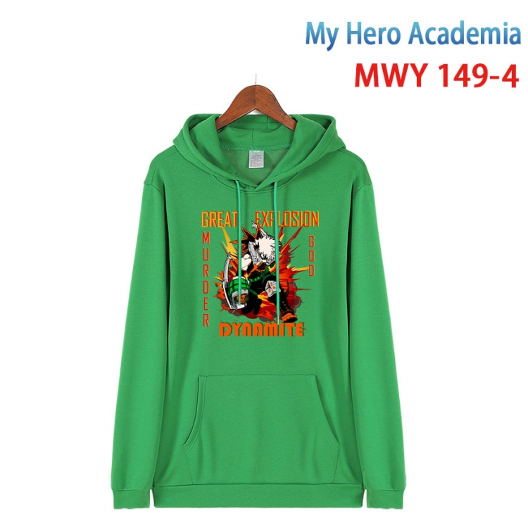 My Hero Academia Cartoon hooded patch pocket cotton sweatshirt from S to 4XL MWY-149-4