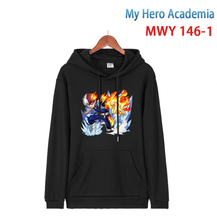 My Hero Academia Cartoon hooded patch pocket cotton sweatshirt from S to 4XL MWY-146-1
