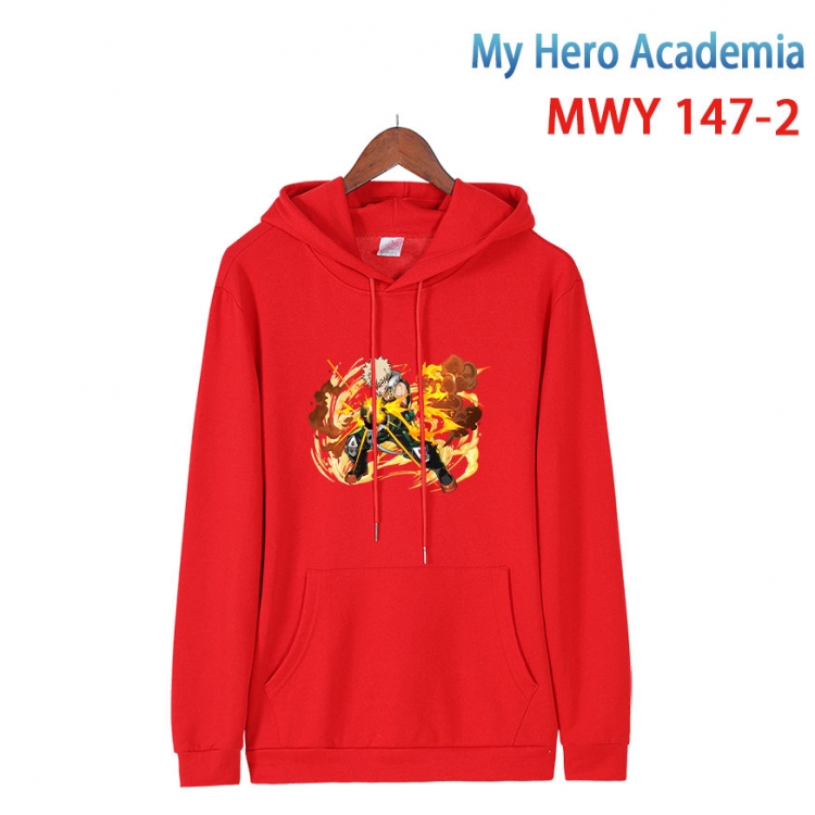 My Hero Academia Cartoon hooded patch pocket cotton sweatshirt from S to 4XL MWY-147-2