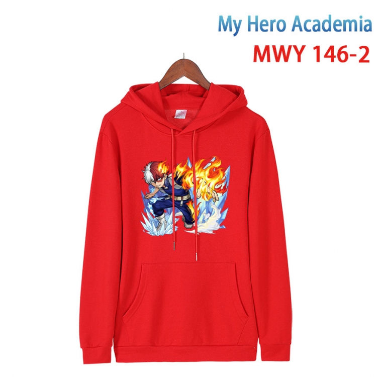 My Hero Academia Cartoon hooded patch pocket cotton sweatshirt from S to 4XL MWY-146-2