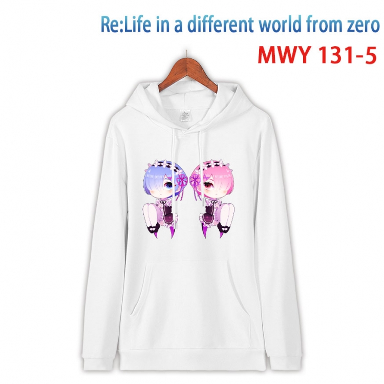 Re:Zero kara Hajimeru Isekai Seikatsu Cartoon hooded patch pocket cotton sweatshirt from S to 4XL MWY-131-5