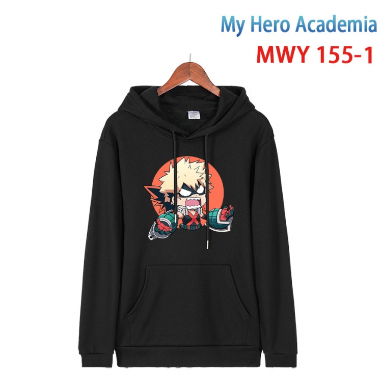 My Hero Academia Cartoon hooded patch pocket cotton sweatshirt from S to 4XL  MWY-155-1