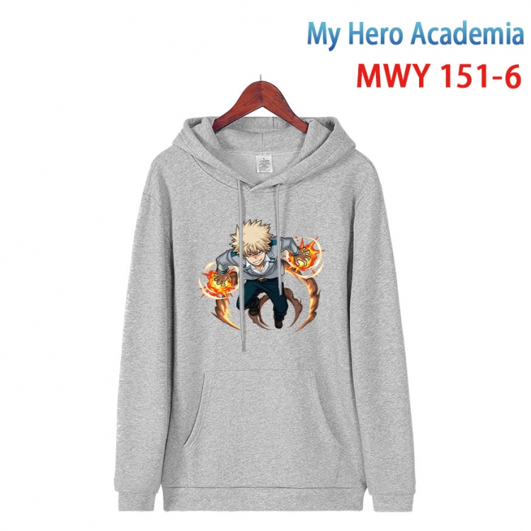 My Hero Academia Cartoon hooded patch pocket cotton sweatshirt from S to 4XL  MWY-151-6