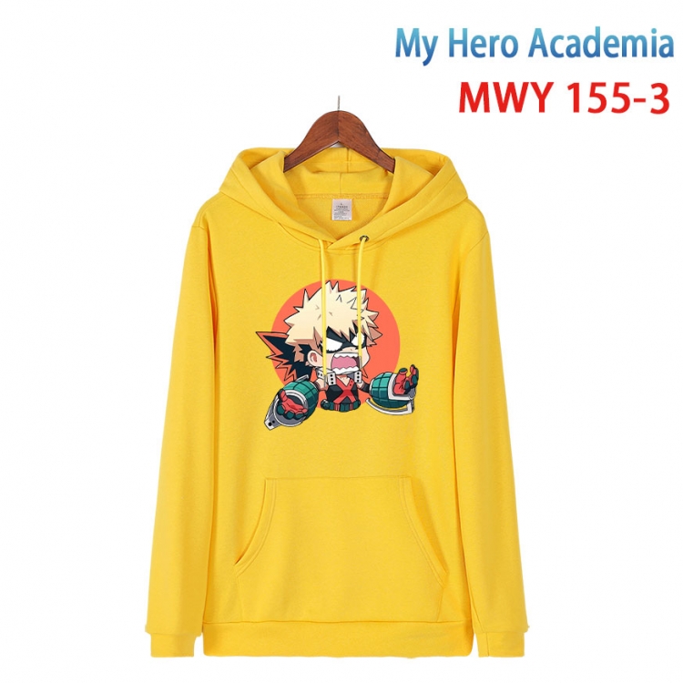 My Hero Academia Cartoon hooded patch pocket cotton sweatshirt from S to 4XL  MWY-155-3