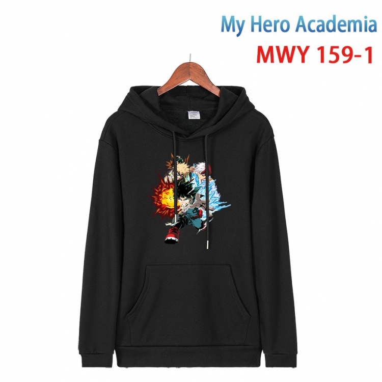 My Hero Academia Cartoon hooded patch pocket cotton sweatshirt from S to 4XL   MWY-159-1