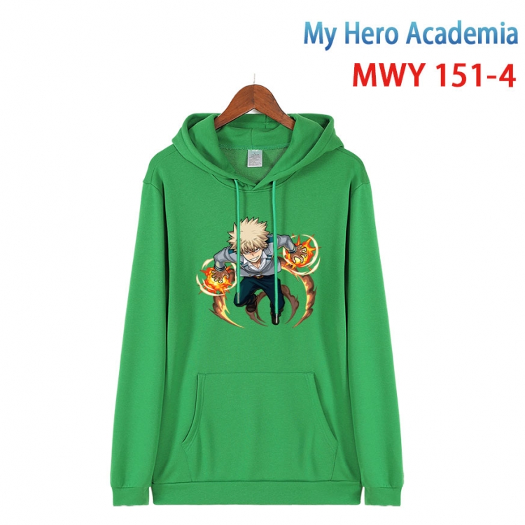 My Hero Academia Cartoon hooded patch pocket cotton sweatshirt from S to 4XL  MWY-151-4