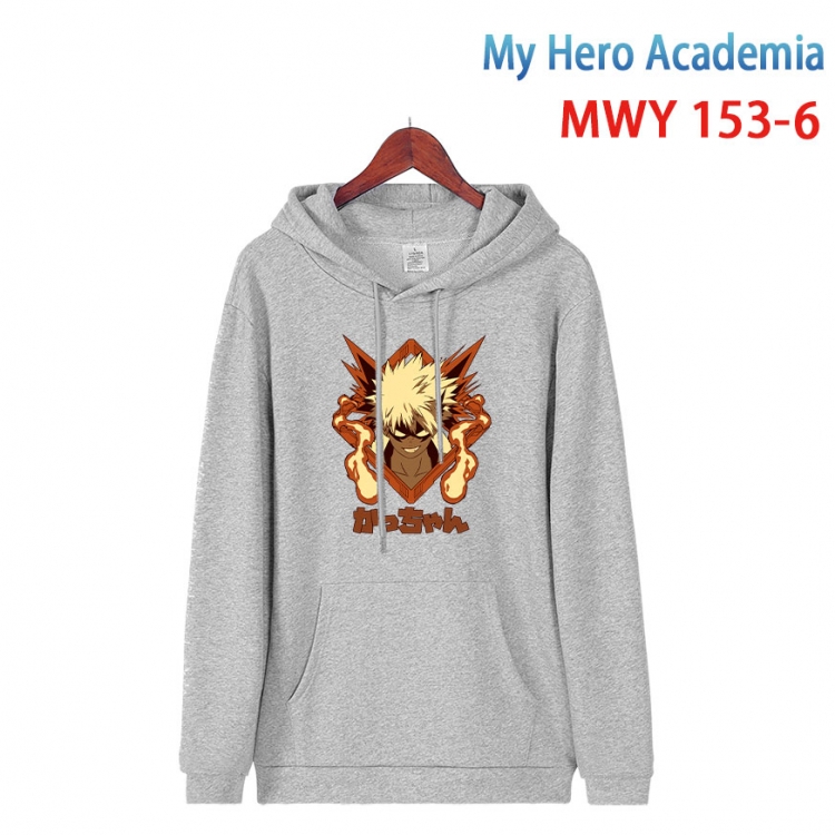 My Hero Academia Cartoon hooded patch pocket cotton sweatshirt from S to 4XL   MWY-153-6