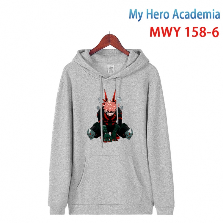 My Hero Academia Cartoon hooded patch pocket cotton sweatshirt from S to 4XL   MWY-158-6