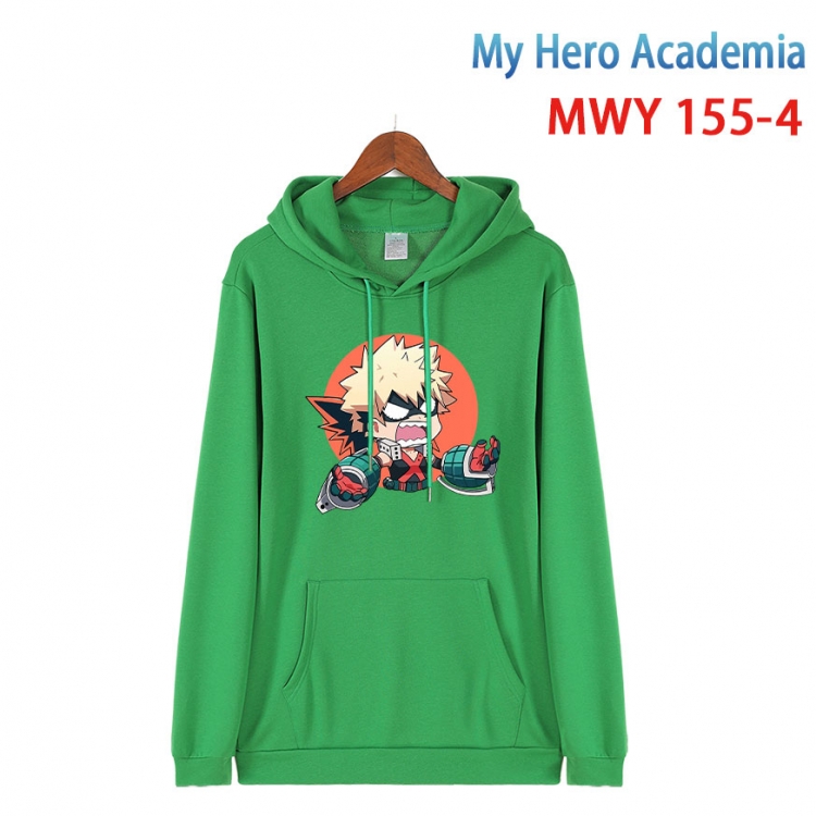 My Hero Academia Cartoon hooded patch pocket cotton sweatshirt from S to 4XL  MWY-155-4