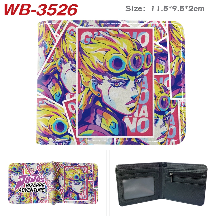 JoJos Bizarre Adventure Anime color book two-fold leather wallet 11.5X9.5X2CM  WB-3526A
