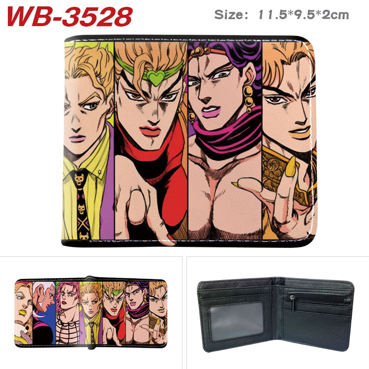 JoJos Bizarre Adventure Anime color book two-fold leather wallet 11.5X9.5X2CM  WB-3528A