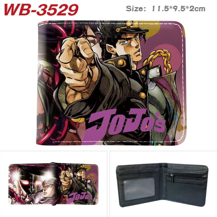JoJos Bizarre Adventure Anime color book two-fold leather wallet 11.5X9.5X2CM  WB-3529A