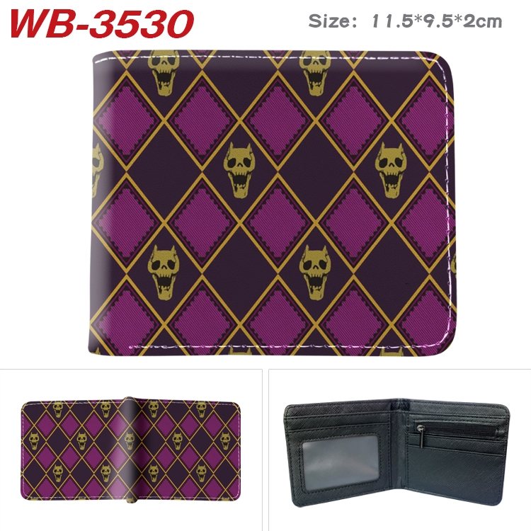 JoJos Bizarre Adventure Anime color book two-fold leather wallet 11.5X9.5X2CM  WB-3530A