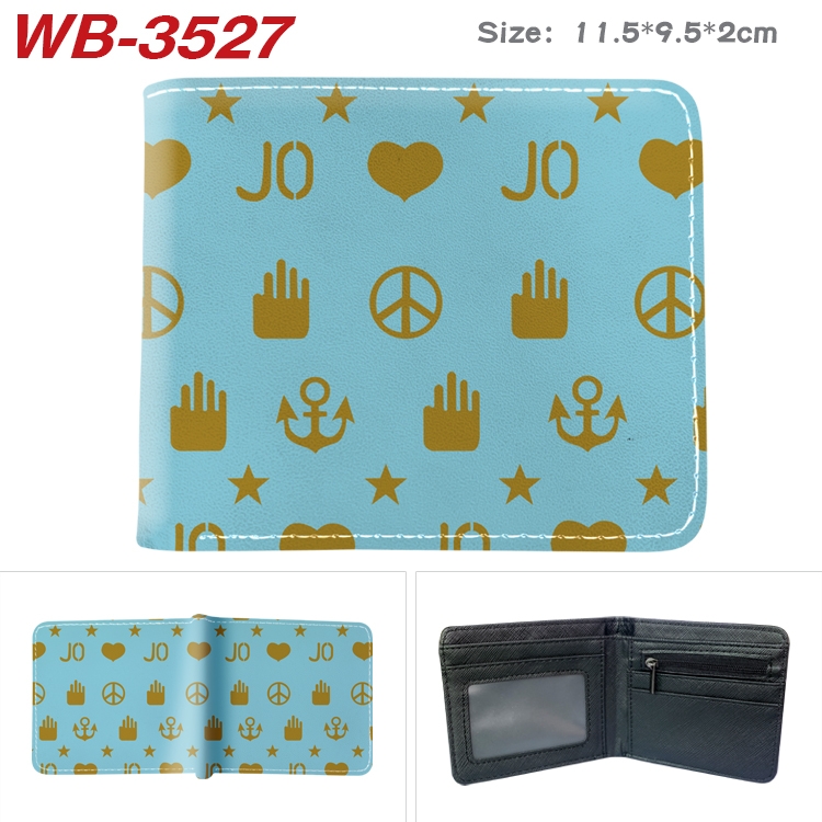 JoJos Bizarre Adventure Anime color book two-fold leather wallet 11.5X9.5X2CM  WB-3527A