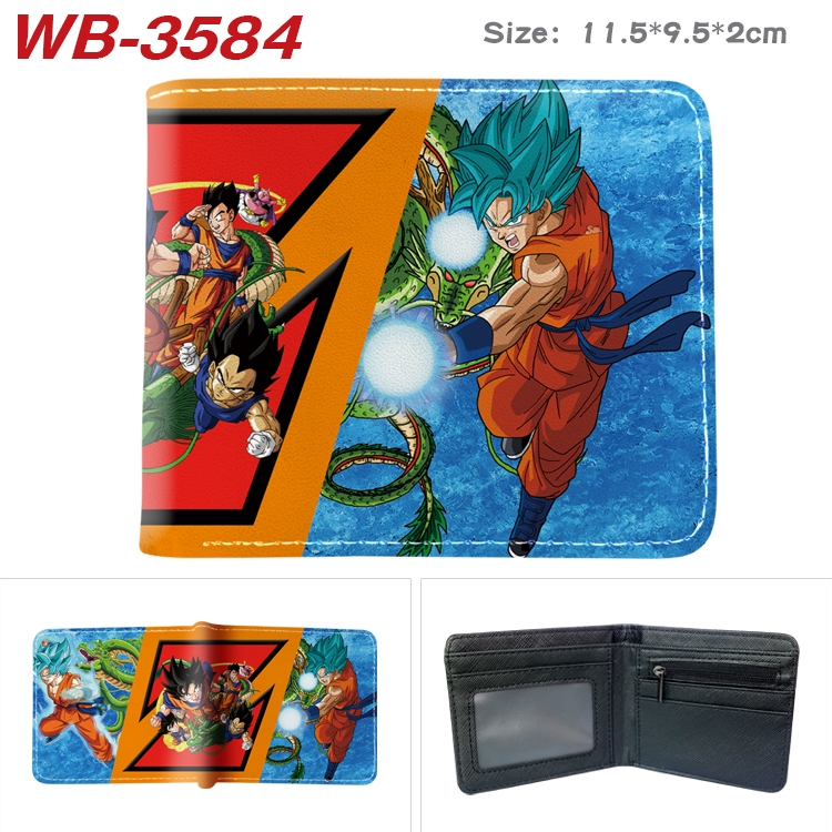 DRAGON BALL Anime color book two-fold leather wallet 11.5X9.5X2CM  WB-3584A