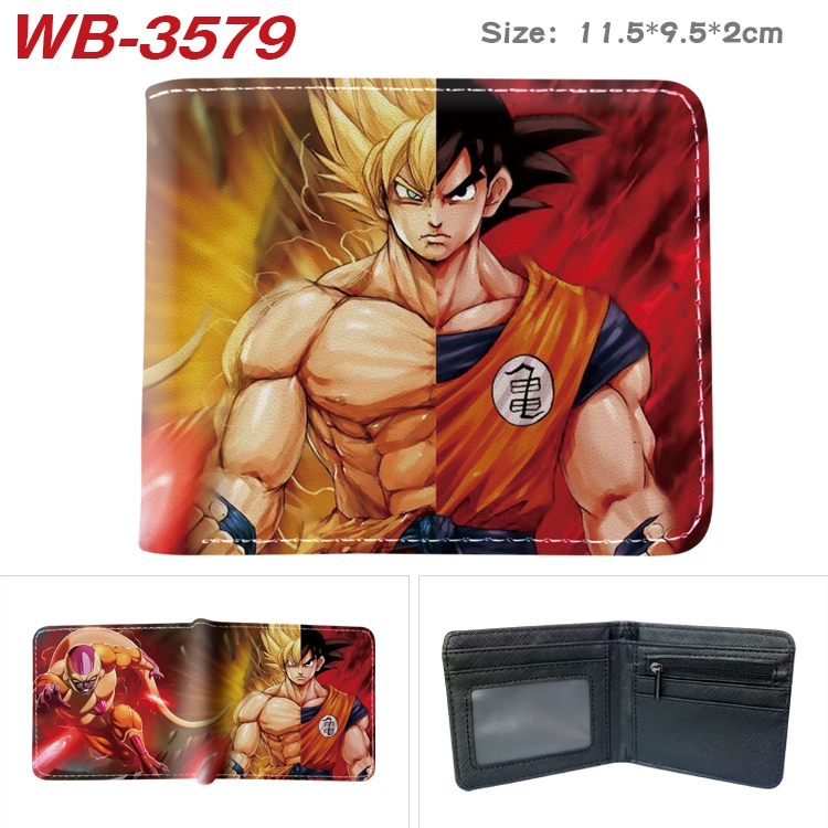 DRAGON BALL Anime color book two-fold leather wallet 11.5X9.5X2CM WB-3579A