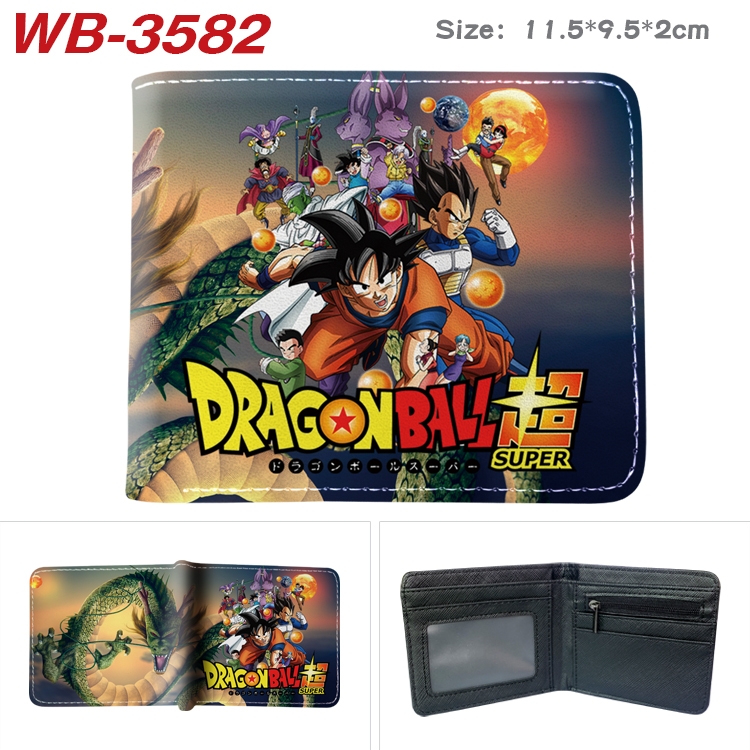 DRAGON BALL Anime color book two-fold leather wallet 11.5X9.5X2CM  WB-3582A