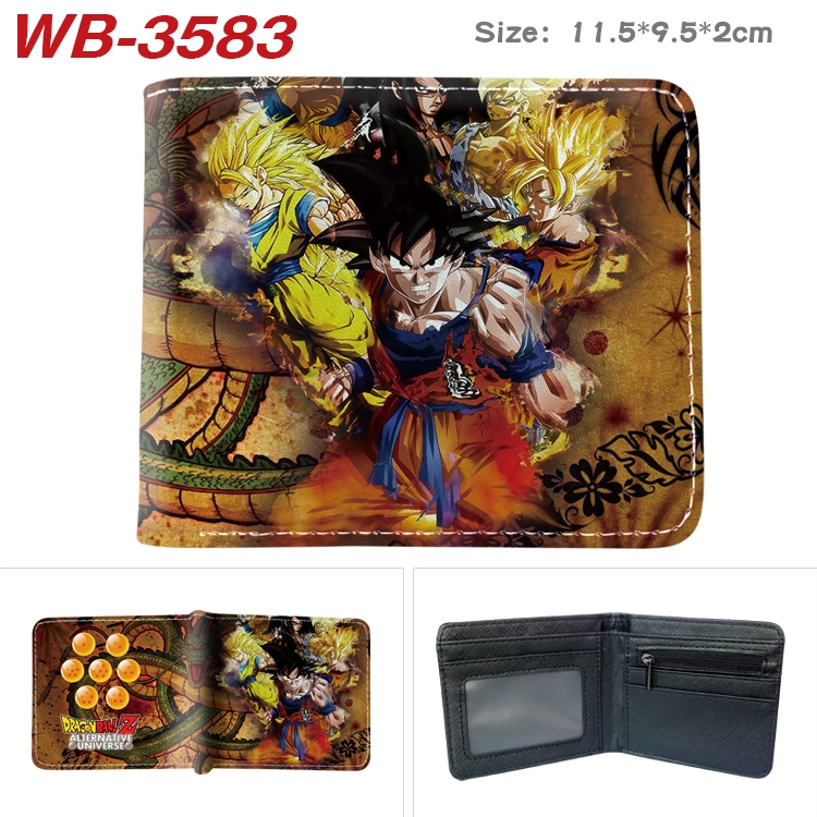 DRAGON BALL Anime color book two-fold leather wallet 11.5X9.5X2CM  WB-3583A