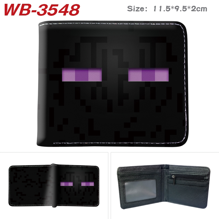 Minecraft Game Anime color book two-fold leather wallet 11.5X9.5X2CM  WB-3548A