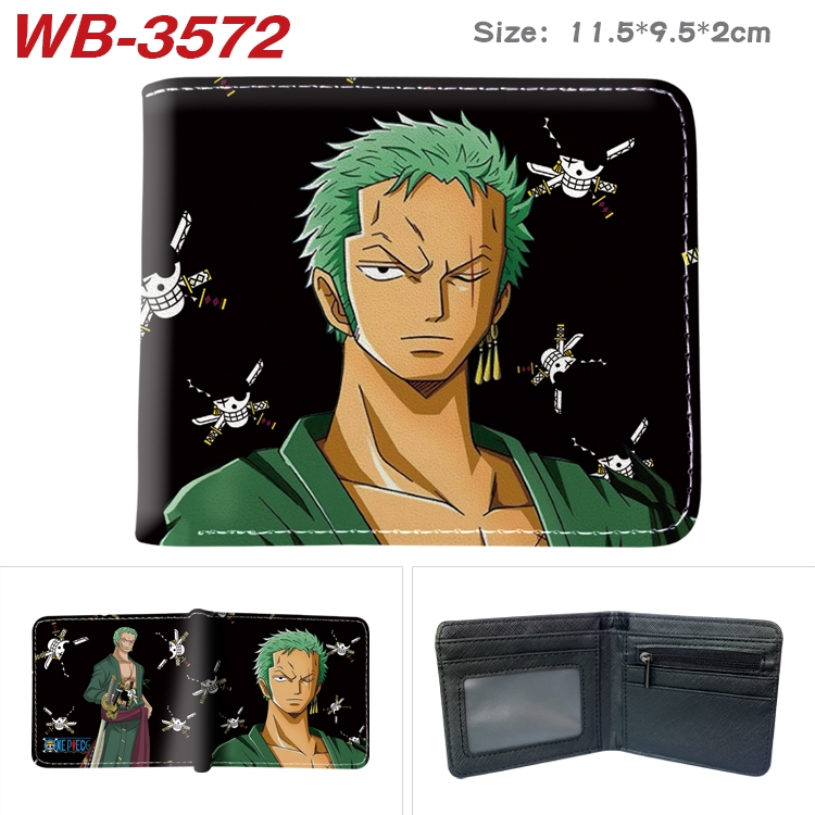 One Piece Anime color book two-fold leather wallet 11.5X9.5X2CM  WB-3572A