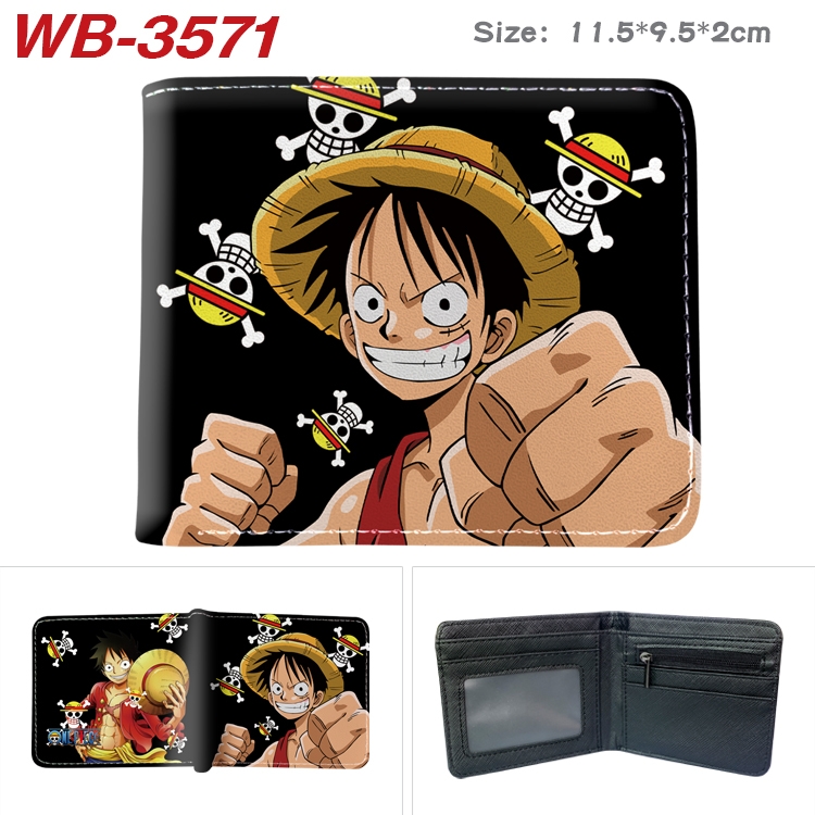 One Piece Anime color book two-fold leather wallet 11.5X9.5X2CM  WB-3571A