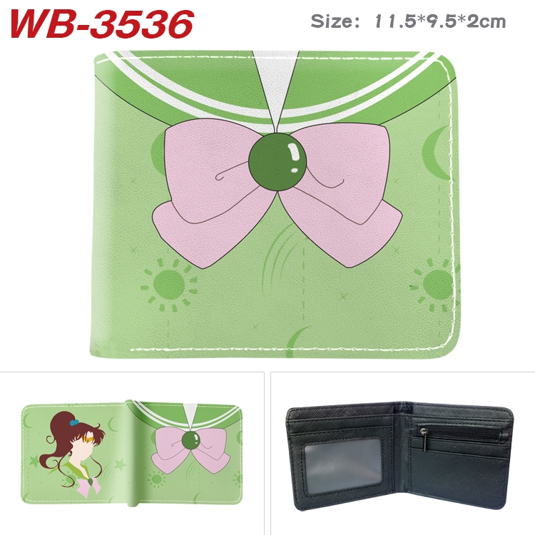 sailormoon Anime color book two-fold leather wallet 11.5X9.5X2CM  WB-3536A