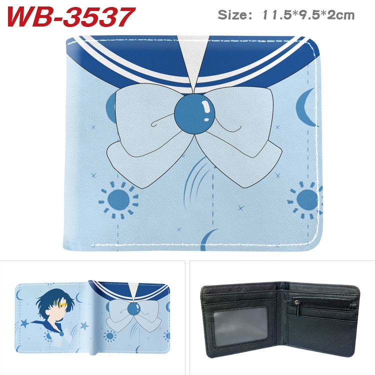 sailormoon Anime color book two-fold leather wallet 11.5X9.5X2CM  WB-3537A